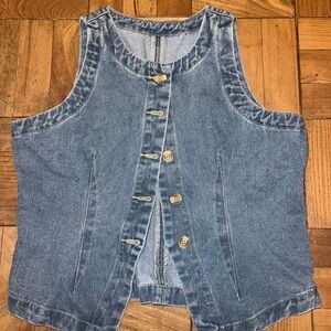 Denim Button-Up Vest